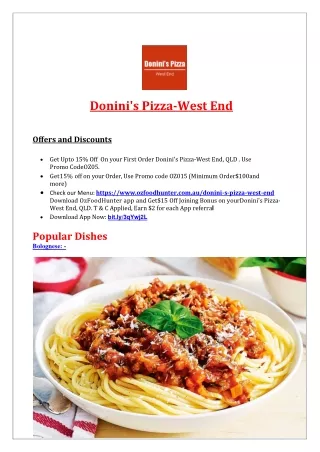 donini s pizza west end offers and discounts