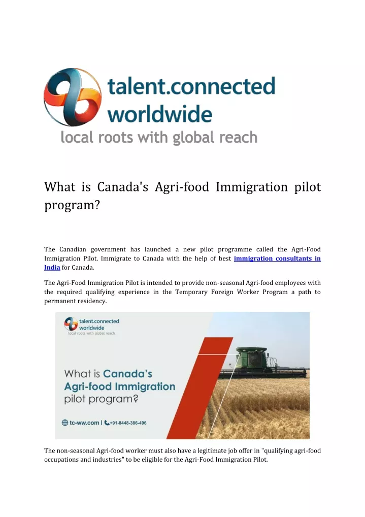 what is canada s agri food immigration pilot