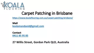 Get Efficient and Flawless Carpet Patching in Brisbane