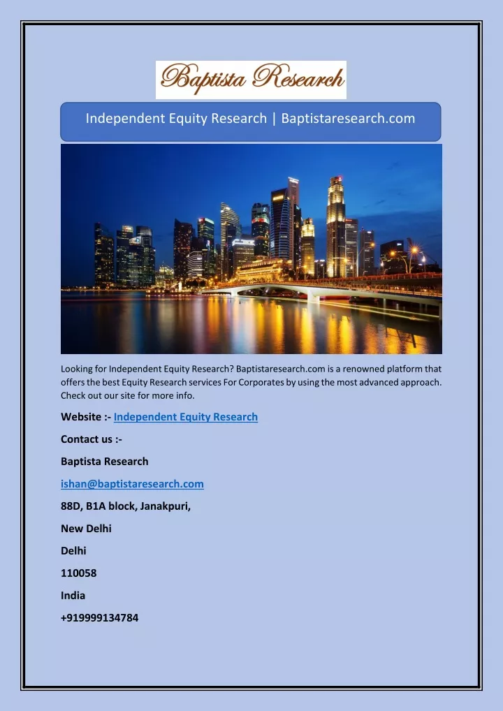 independent equity research baptistaresearch com