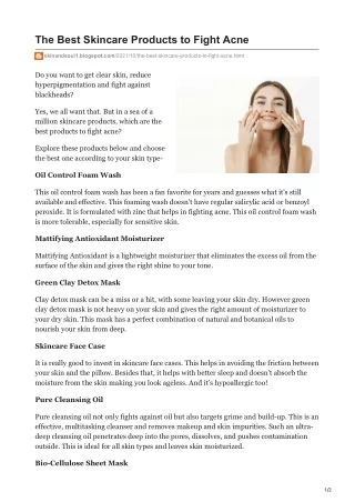 The Best Skincare Products to Fight Acne