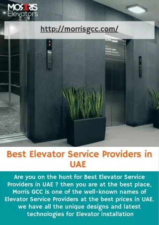 Best Elevator Service Providers in UAE