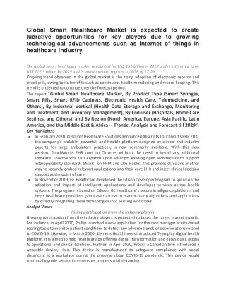 global smart healthcare market is expected