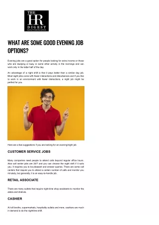 what are some good evening job options