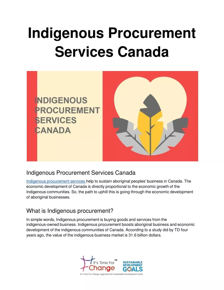 indigenous procurement services canada