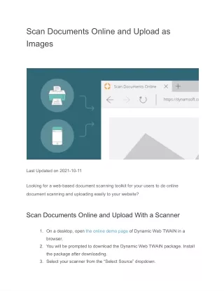 scan documents online and upload as images