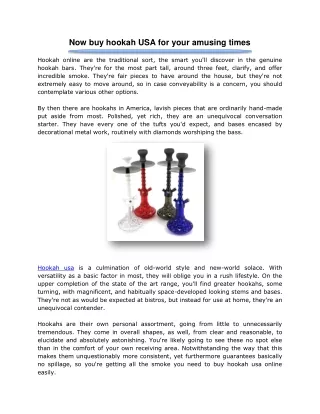 now buy hookah usa for your amusing times