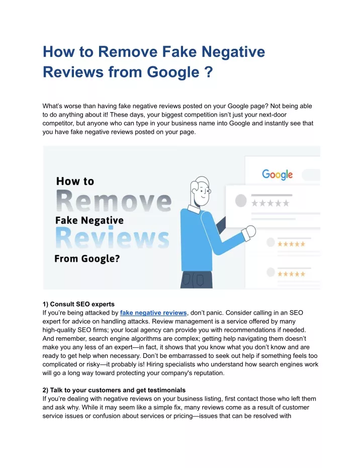 PPT How To Remove Fake Negative Reviews From Google PowerPoint 
