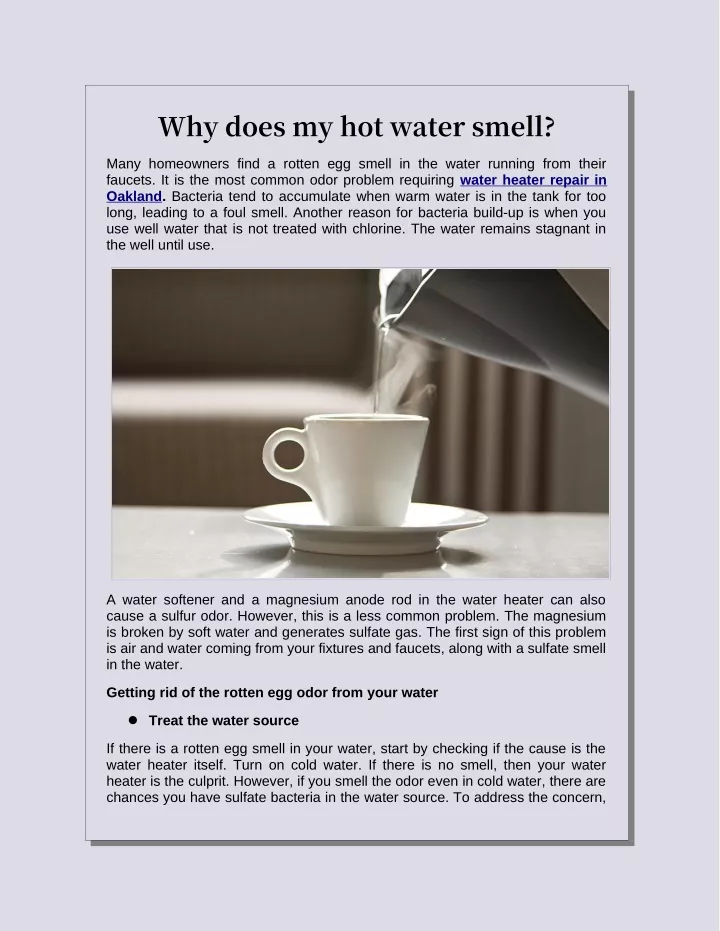 why does my hot water smell many homeowners find
