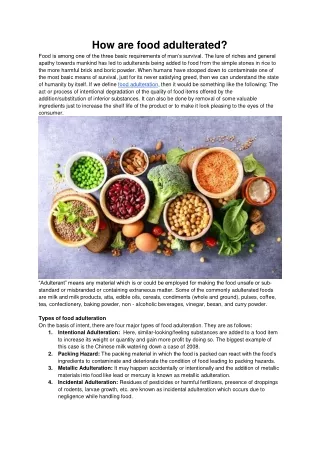 how are food adulterated food is among