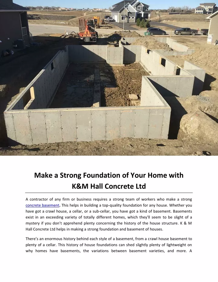 make a strong foundation of your home with