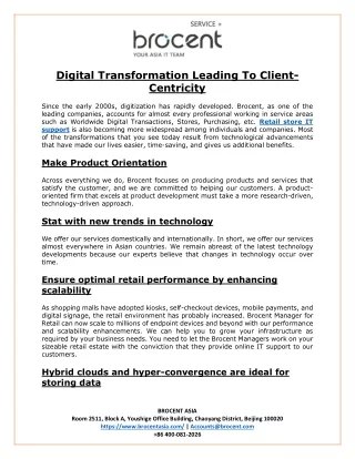 Digital Transformation Leading To Client Centricity