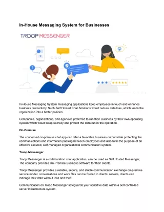 in house messaging system for businesses