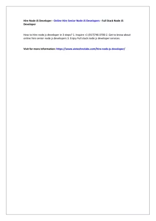 hire node js developer online hire senior node