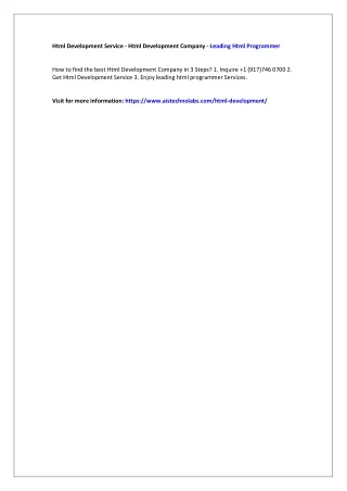 html development service html development company
