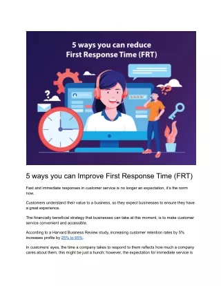 5 ways you can improve first response time frt