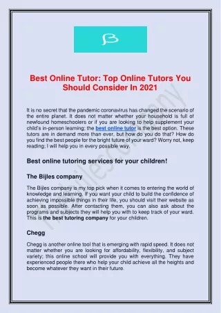 Hire the Best Online Tutor for Yourself in the Netherlands
