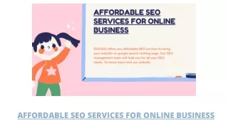 AFFORDABLE SEO SERVICES FOR ECOMMERCE WEBSITE