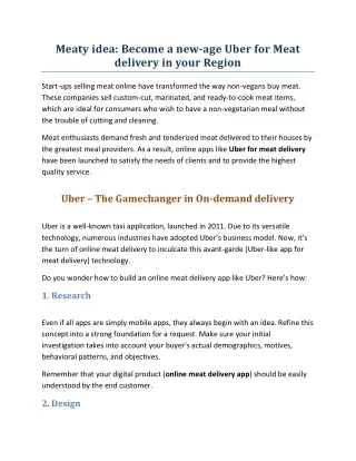 Taste the meat(y) success with the Uber for meat delivery