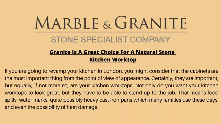 granite is a great choice for a natural stone
