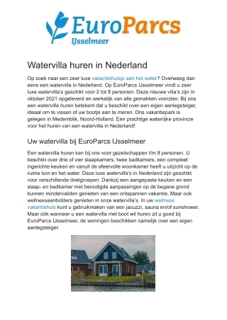 EuroParcs IJsselmeer - Watervilla
