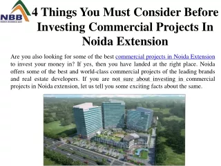 Commercial Projects In Noida Extension