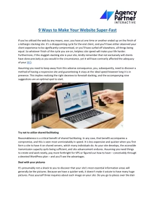 9 ways to make your website super fast