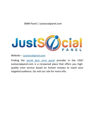 Cheapest SMM Panel | Justsocialpanel.com