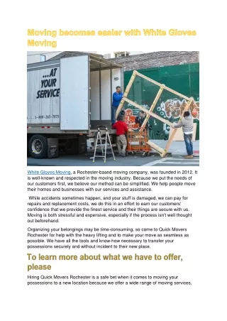 white gloves moving a rochester based moving