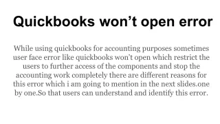 quickbooks won t open error
