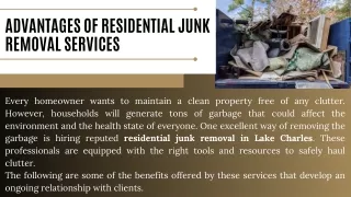 advantages of residential junk removal services