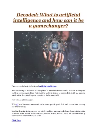 decoded what is artificial intelligence