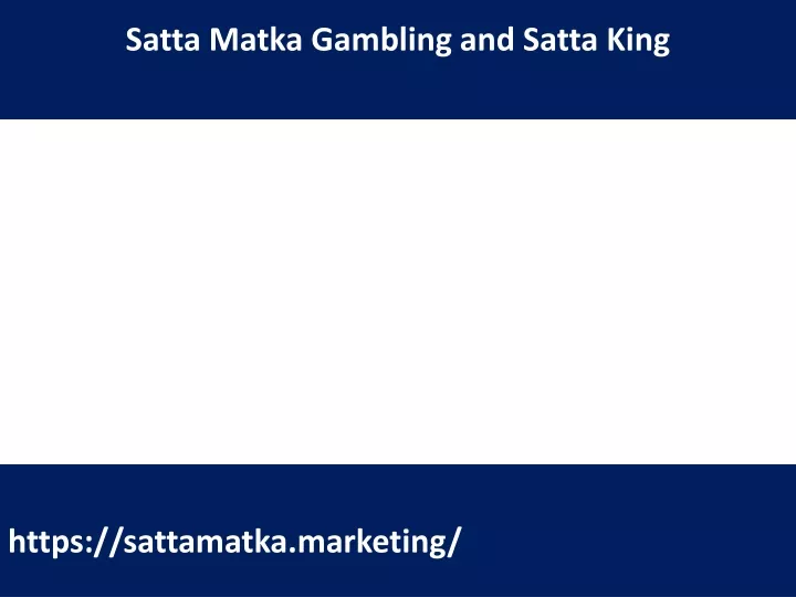 satta matka gambling and satta king