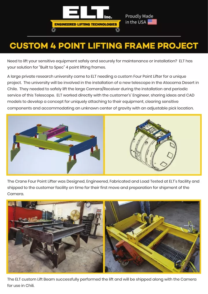 custom 4 point lifting frame project https