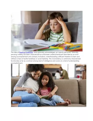 the idea of reading disabilities while generally