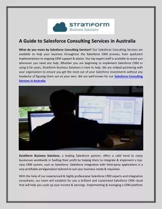 a guide to salesforce consulting services