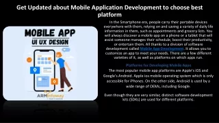 Get Updated about Mobile Application Development to choose best platform