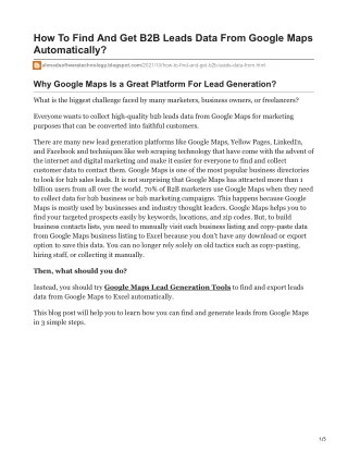 how to find and get b2b leads data from google