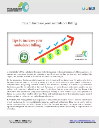 tips to increase your ambulance billing