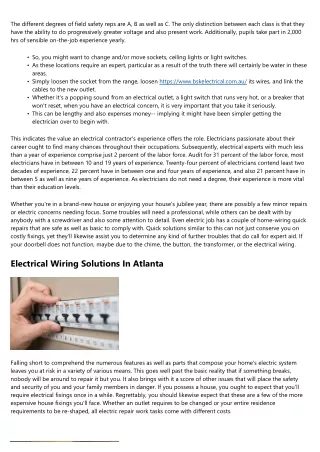 Types Of Electrical Repair Solutions