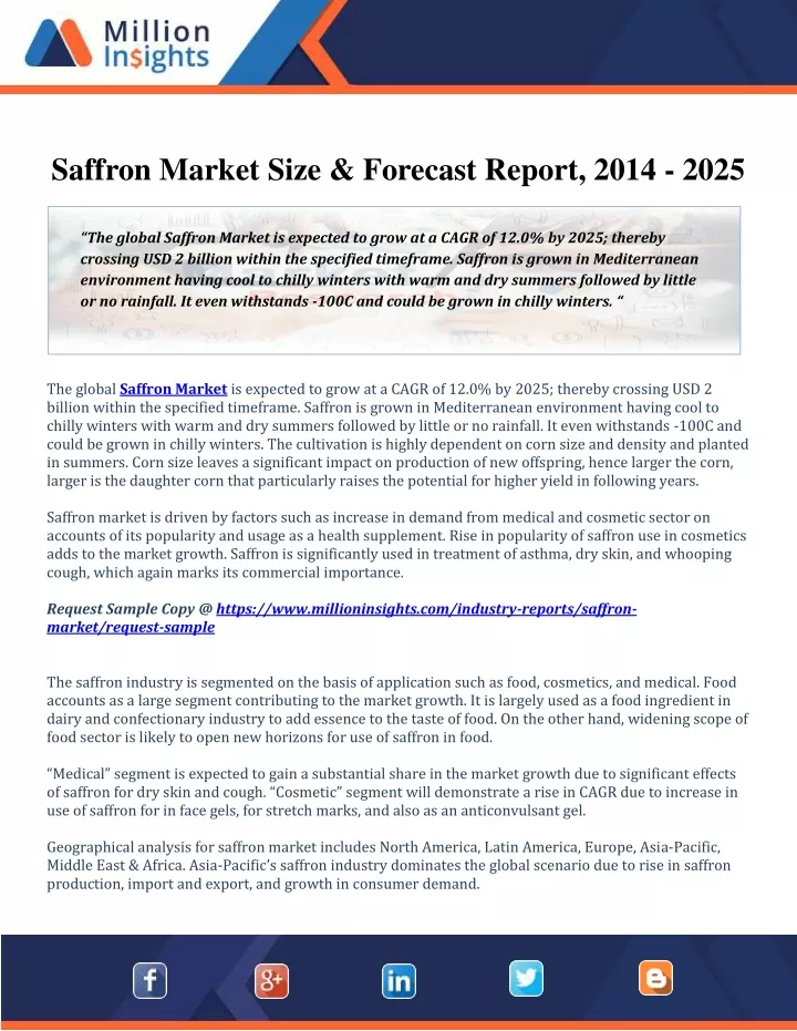 saffron market size forecast report 2014 2025