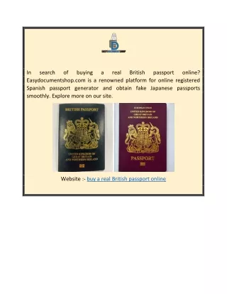 Buy a Real British Passport Online  Easydocumentshop.com