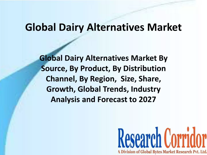 global dairy alternatives market