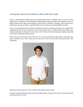 go bespoke and look confident in shirt with this