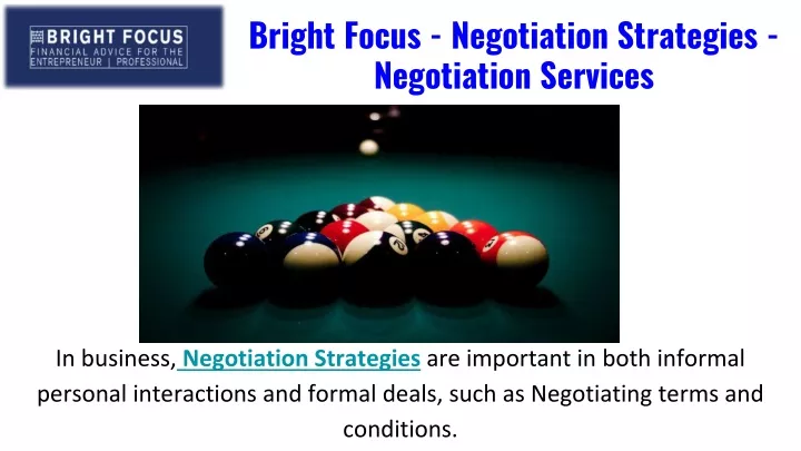 bright focus negotiation strategies negotiation