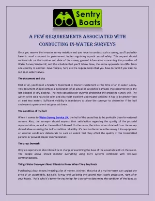 a few requirements associated with conducting
