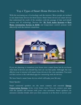 top 4 types of smart home devices to buy