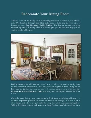 Redecorate Your Dining Room