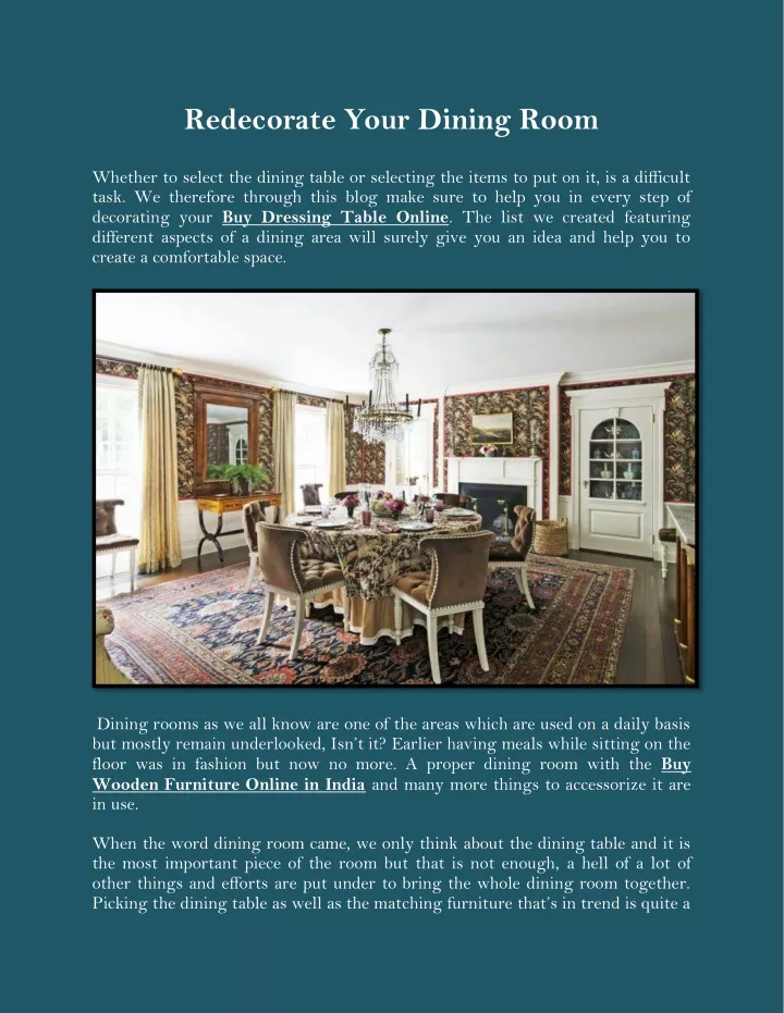 redecorate your dining room