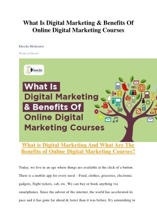 What Is Digital Marketing & Benefits Of Online Digital Marketing Courses